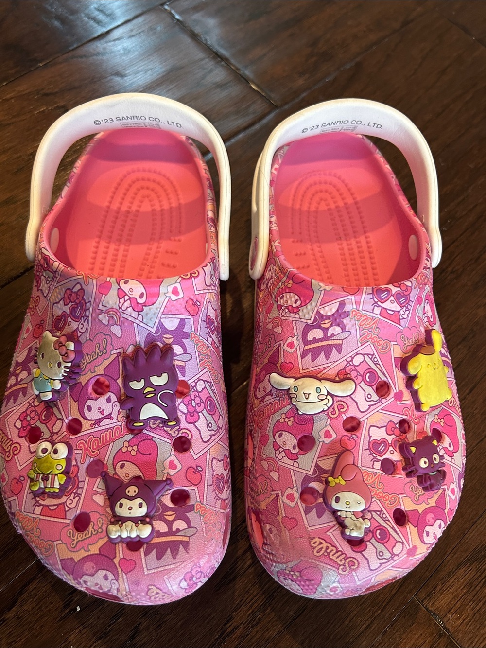 CROCS Kids Pink Sanrio Hello Kitty Sandals with Heel Strap Size 3